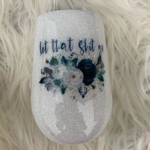 Let it go glitter wine tumbler